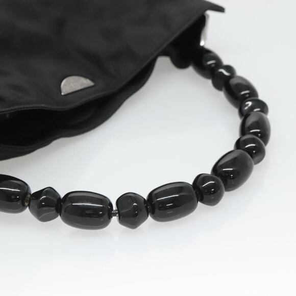 DIOR Maris Pearl Hand Bag Nylon Black Silver - Picture 7 of 12